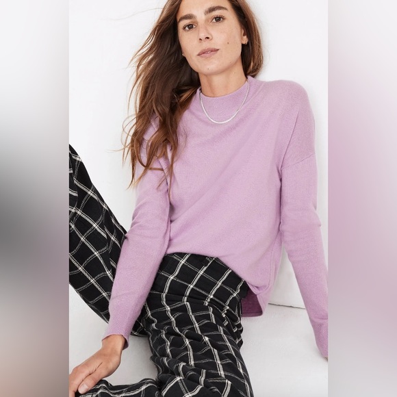 NWT Madewell Lilac Ashbury Mockneck Sweater Size XXS - Picture 2 of 5